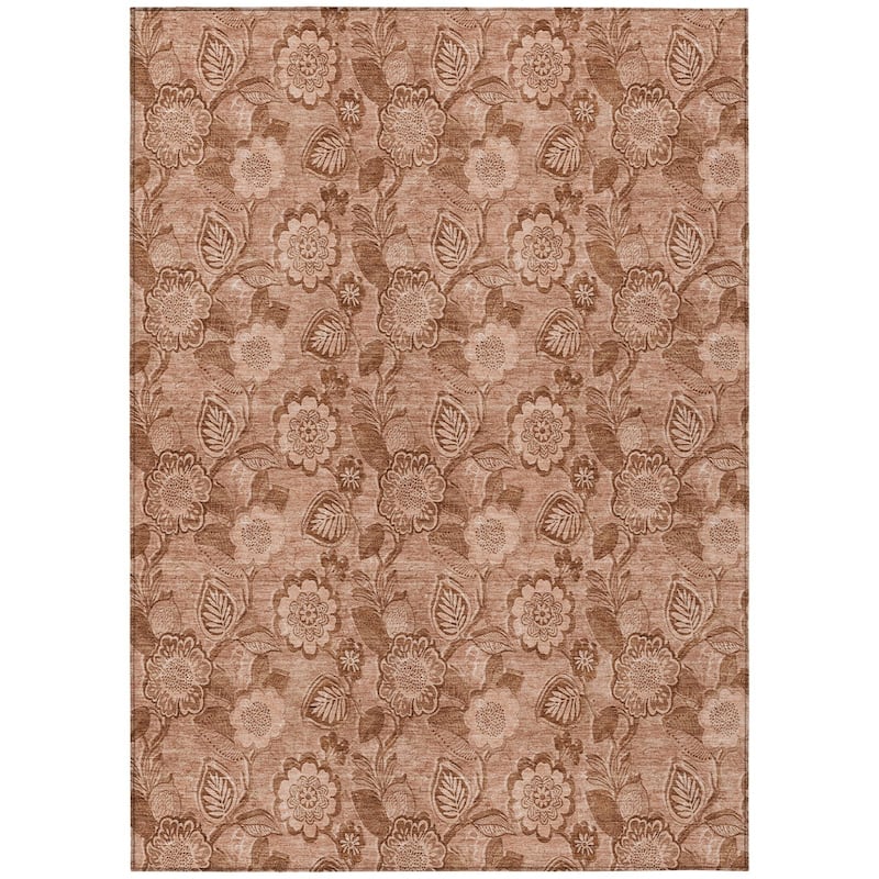 HomeRoots Floral Transitional Rectangle Outdoor Rug