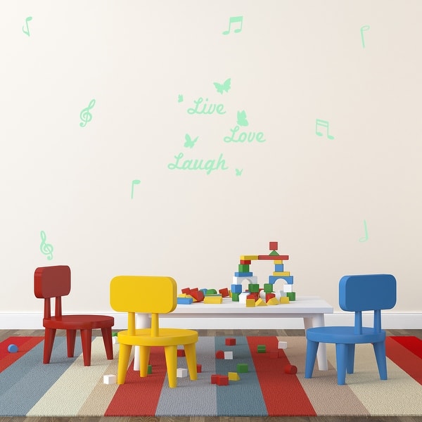 slide 2 of 5, Walplus Glow In The Dark Wall Sticker Live Love Laugh Note Room Decor