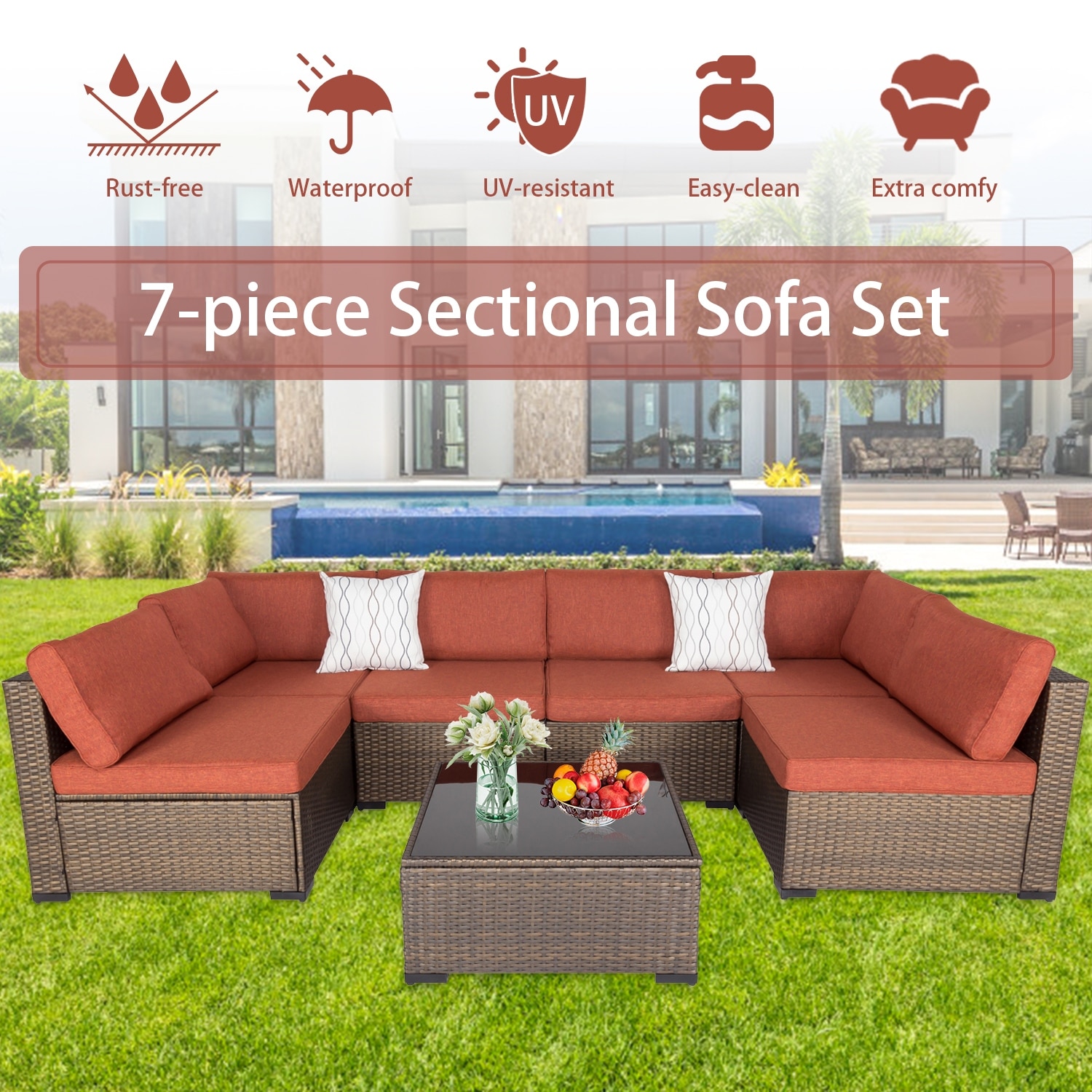 Kinsunny rattan 2025 sofa