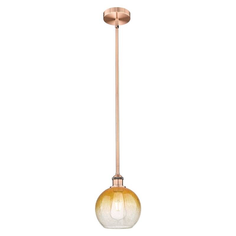 Innovations Lighting Endless Possibilities Edison - Brookhaven Globe - 1 Light 8" Stem Hung Mini Pendant - Antique Copper/Amber