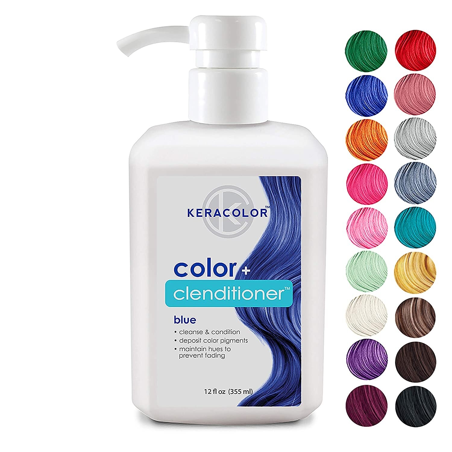 Shop Keracolor Clenditioner Blue Hair Dye Depositing Color Conditioner Colorwash Vegan And Cruelty Free 12 Fl Oz Overstock 31730922