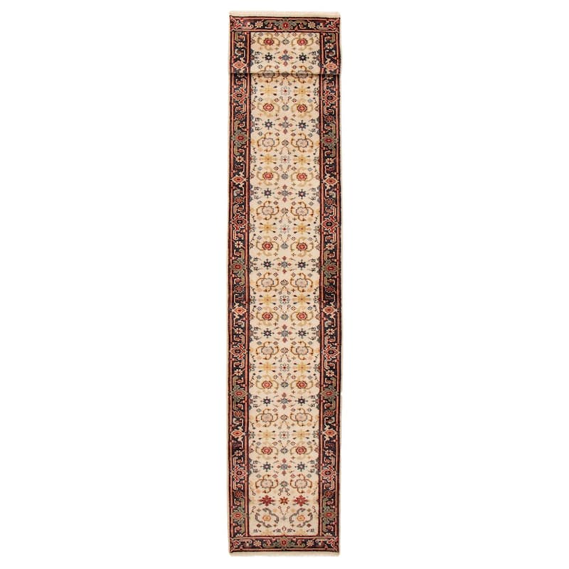 ECARPETGALLERY Hand-knotted Serapi Heritage Cream Wool Rug - 2'6 x 15'10 - Cream - 2'6 x 15'10
