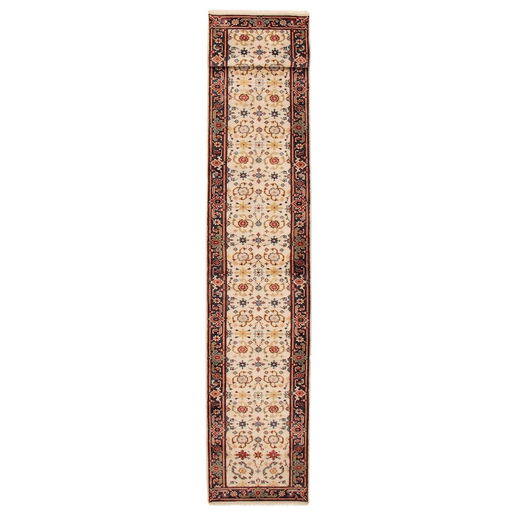 ECARPETGALLERY Hand-knotted Serapi Heritage Cream Wool Rug - 2'6 x 15'10