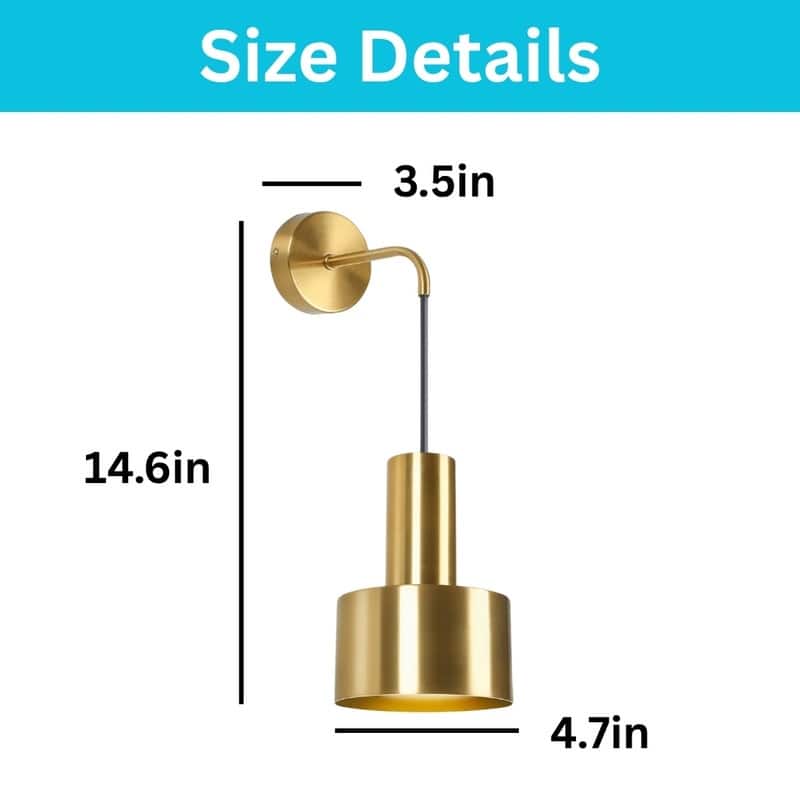 2 Pack wall sconce gold wireless wall lights metal wall lighting