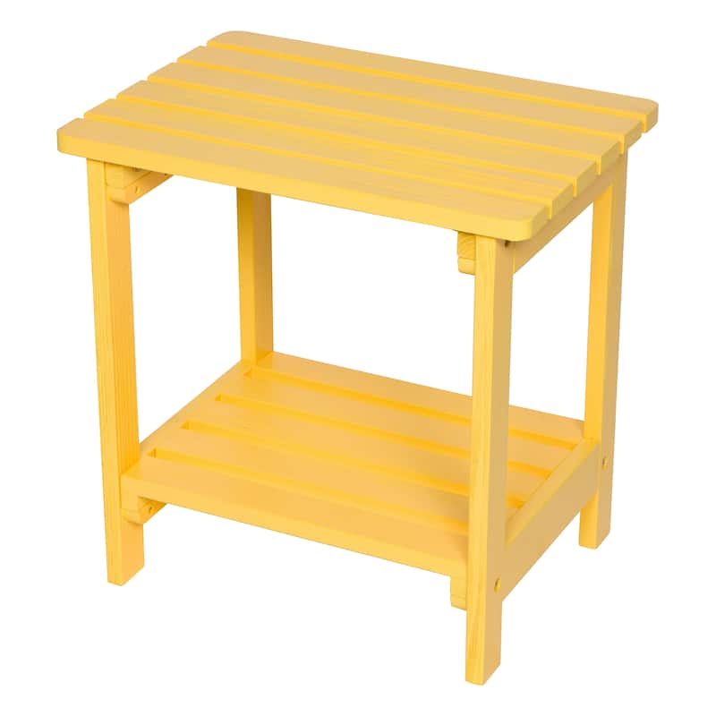 Laguna Adirondack Weather-Resistant 19.75" Wood 2 Tier Side Table by Porch & Den