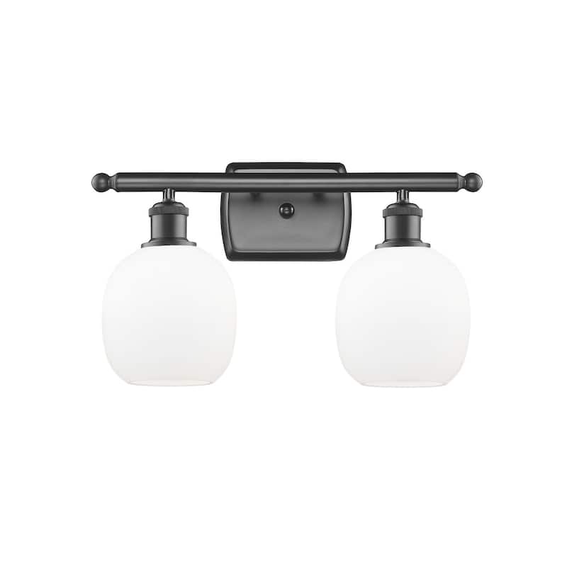 Innovations Lighting Belfast 2 Light 16" Wide Bathroom Vanity Light - Oil Rubbed Bronze / Matte White