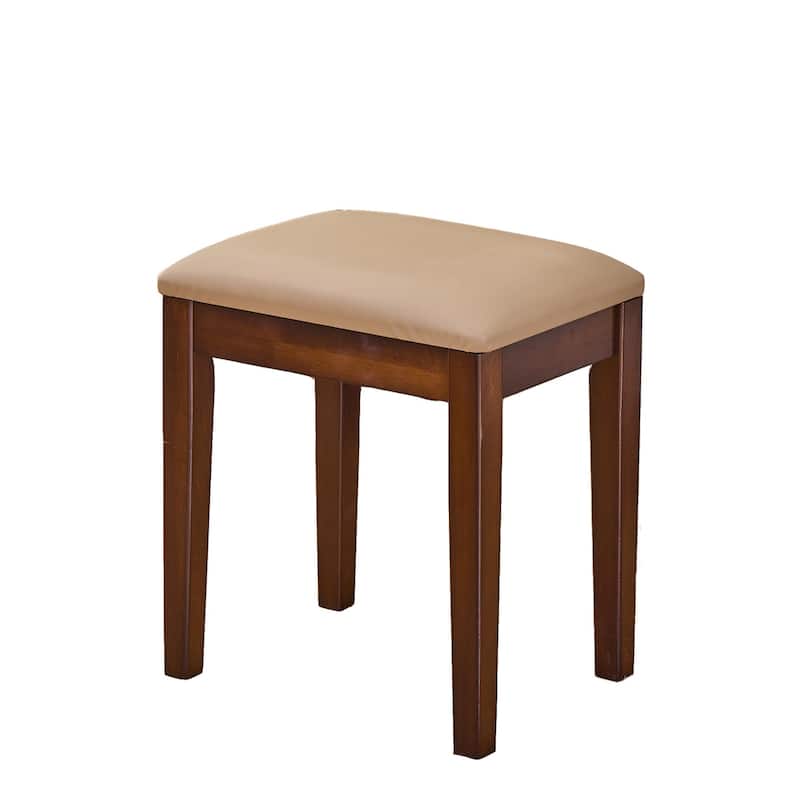 Modern Dressing Table Set with Stool, Sliding Touch Control LED Mirror & 3 Lighting Modes