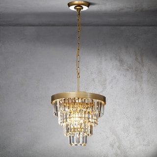 CraftHome 3-Light Elegant Tiered Antique Gold Mini Crystal Chandelier