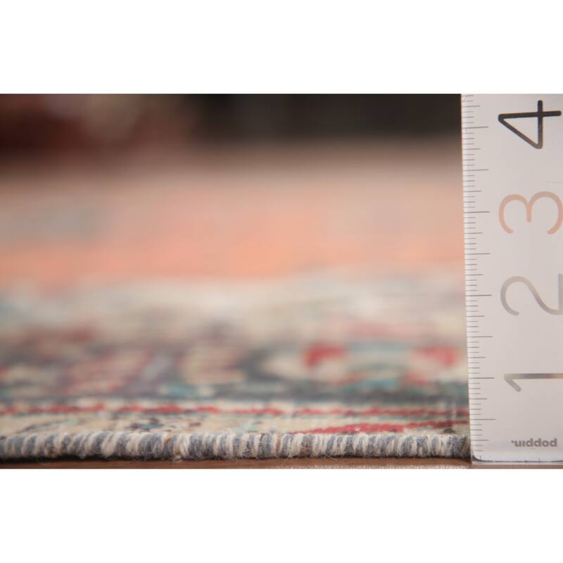 Hand Knotted Oriental 100% Wool Carpet Traditional Floral Oranges & Rust Tabriz Area Rug - 9' 3'' X 6' 8''