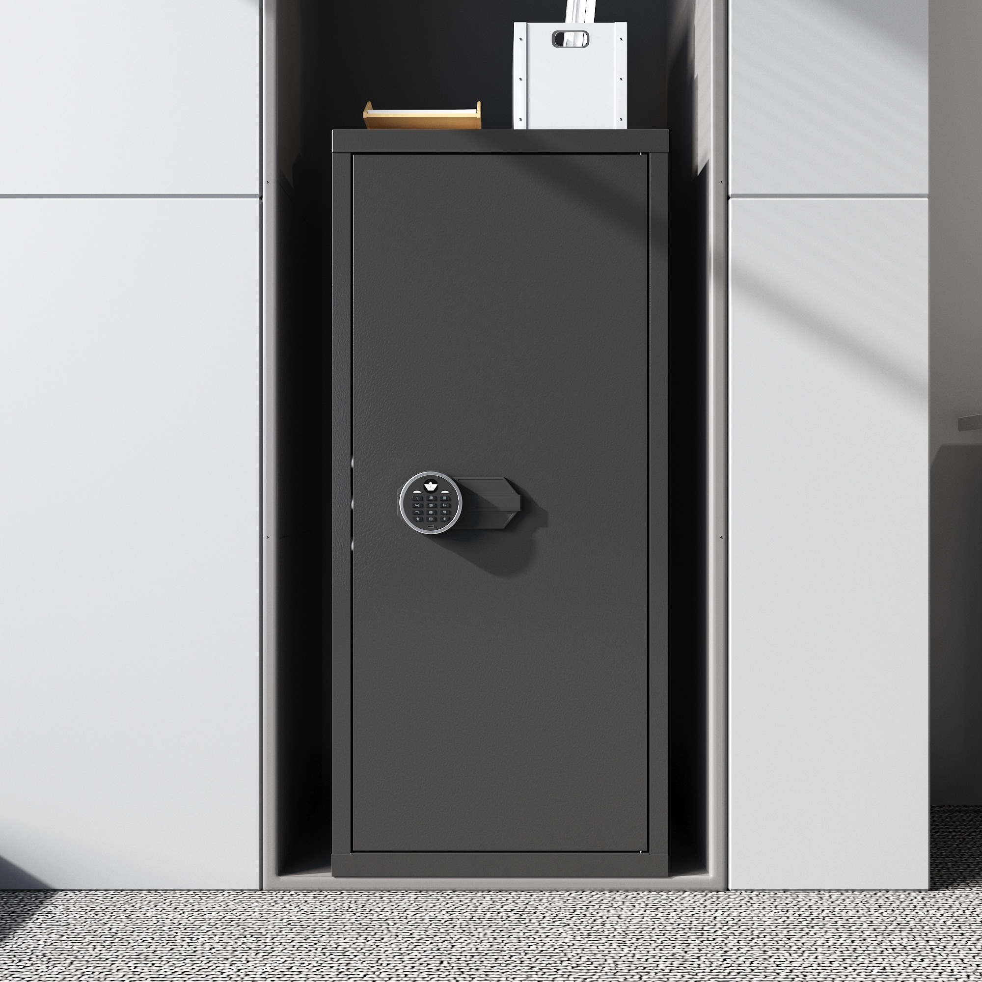Large Gun Safe with Digital Keypad and Key Lock, Firearm Storage Cabinet