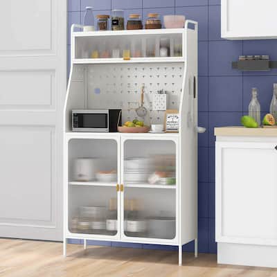 63.5" H Kitchen Buffet Cabinet Pantry Organizers Standing Bakers Rack