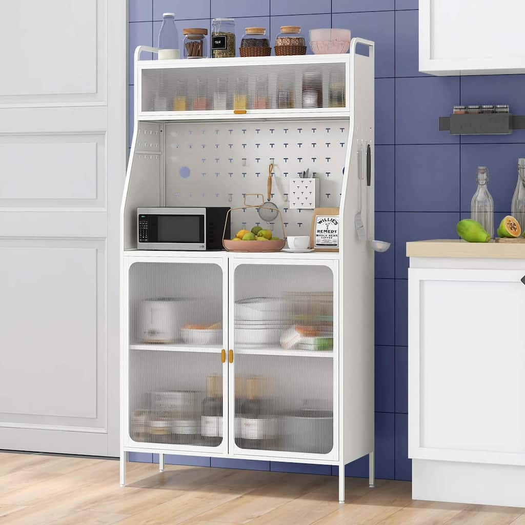 63.5" H Kitchen Buffet Cabinet Pantry Organizers Standing Bakers Rack