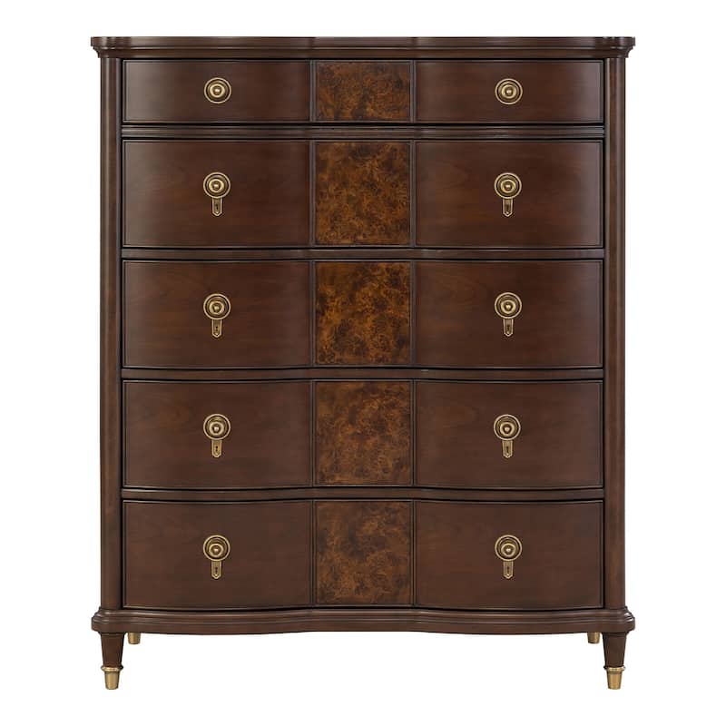 Furniture of America Prylen Modern 3-Piece Dark Cherry Solid Wood Panel Bedroom Set with LED Reading Lights