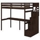 preview thumbnail 12 of 28, Twin Size Loft Bed with Storage Staircase and Built-in Desk, Espresso