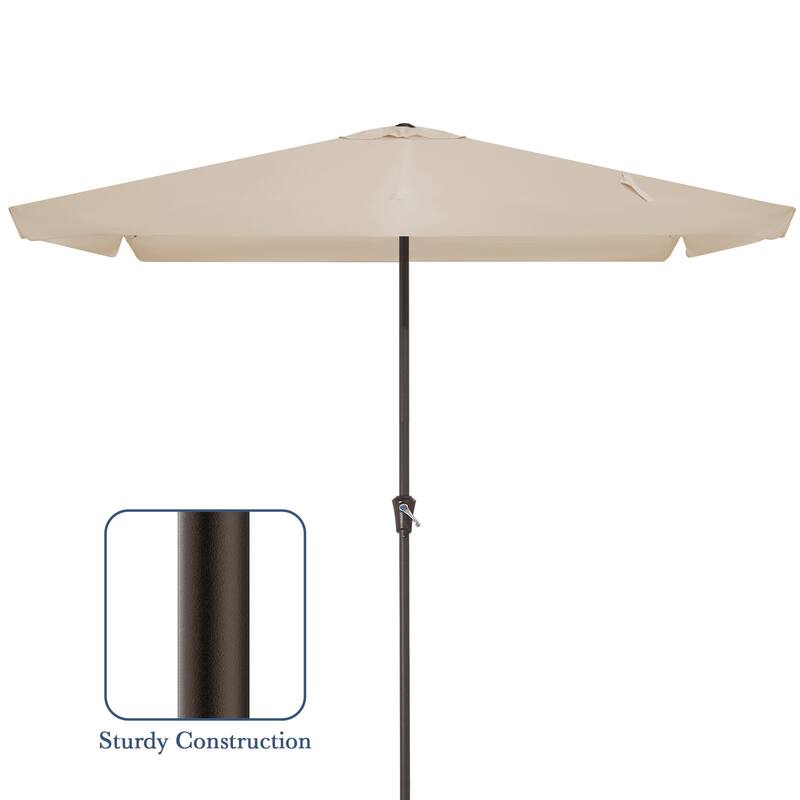 8*10ft Rectangular Patio Market Umbrella with Sagging Edge，UV Risistance,Crank & Tilt
