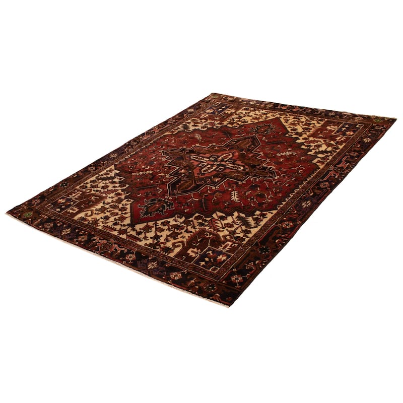 ECARPETGALLERY Hand-knotted Sarabi Dark Red Wool Rug - 7'10 x 10'10