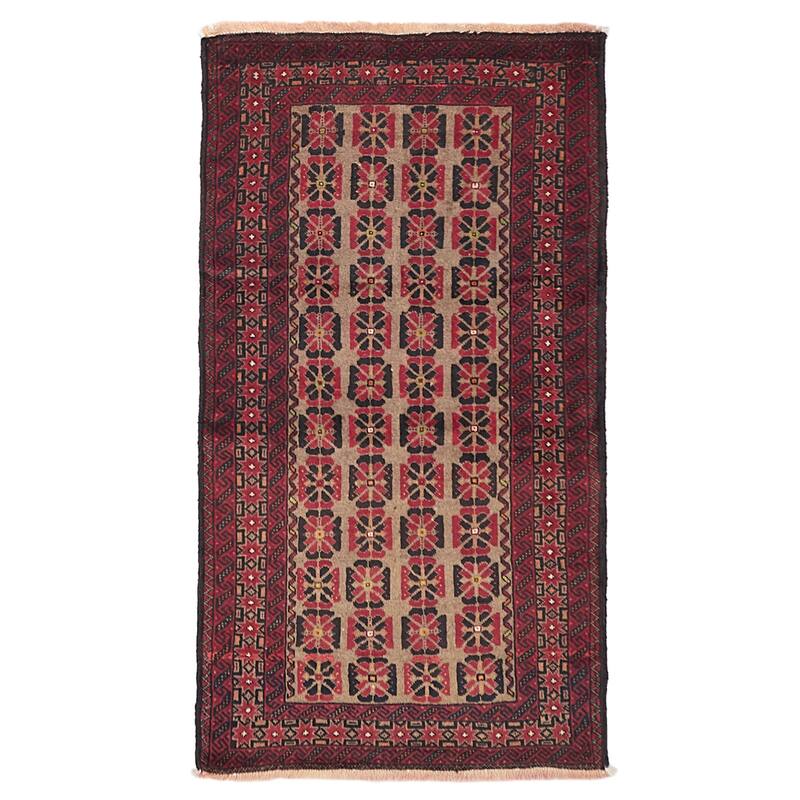 ECARPETGALLERY Hand-knotted Baluch Tan Wool Rug - 3'5 x 6'3