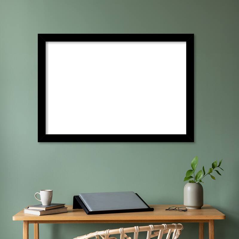 Amanti Art Basic Black Narrow Framed Dry Erase Magnetic Board