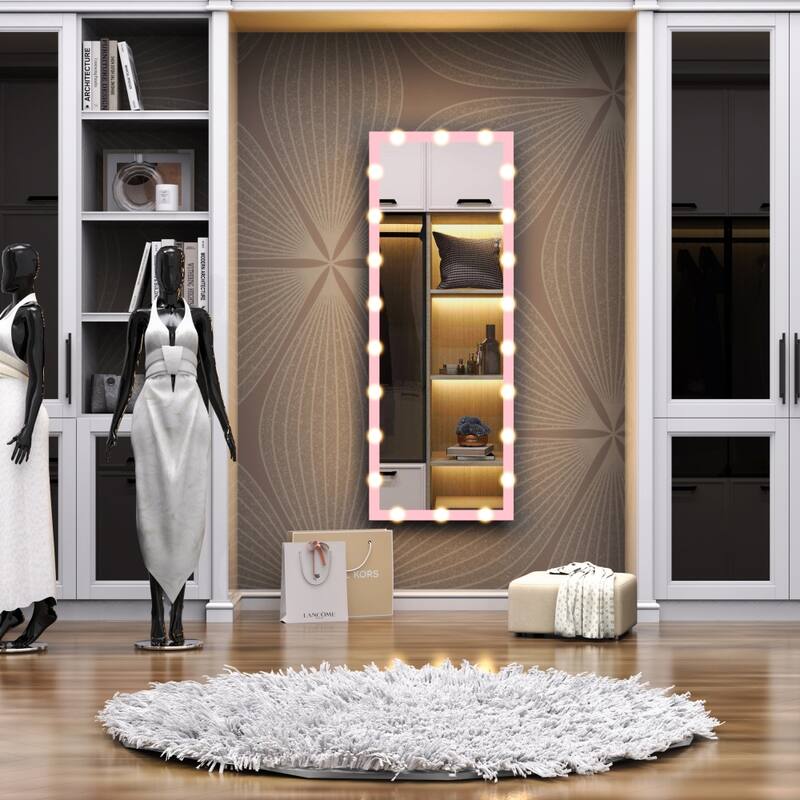 62.6'' x 23.3'' Wall Mounted Full Length Mirror with 3 Color Lights