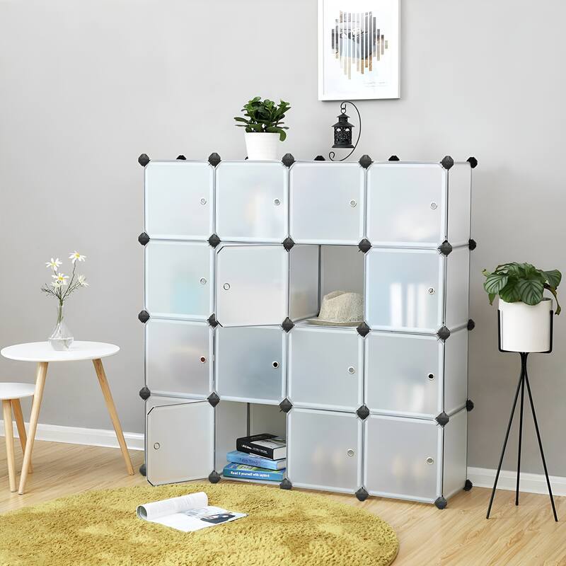 Modern Multi-Cube Storage Rack with Strong ABS Connectors and Secure Door Hooks for Tight Closure