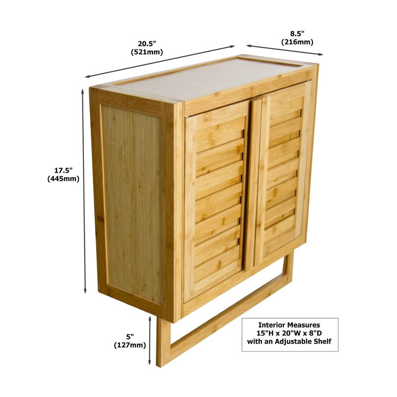 Porch & Den Burning Tree Solid Bamboo 2-door Wall Mount Spa Cabinet
