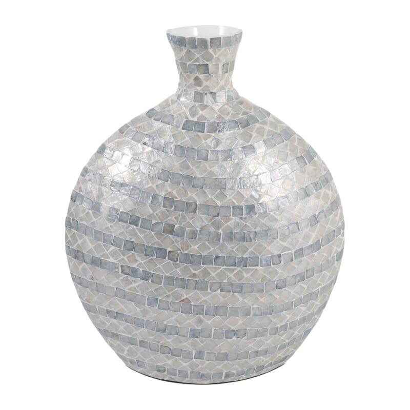 Decorative Vase - Ceramic Capiz Mosaic Gourd