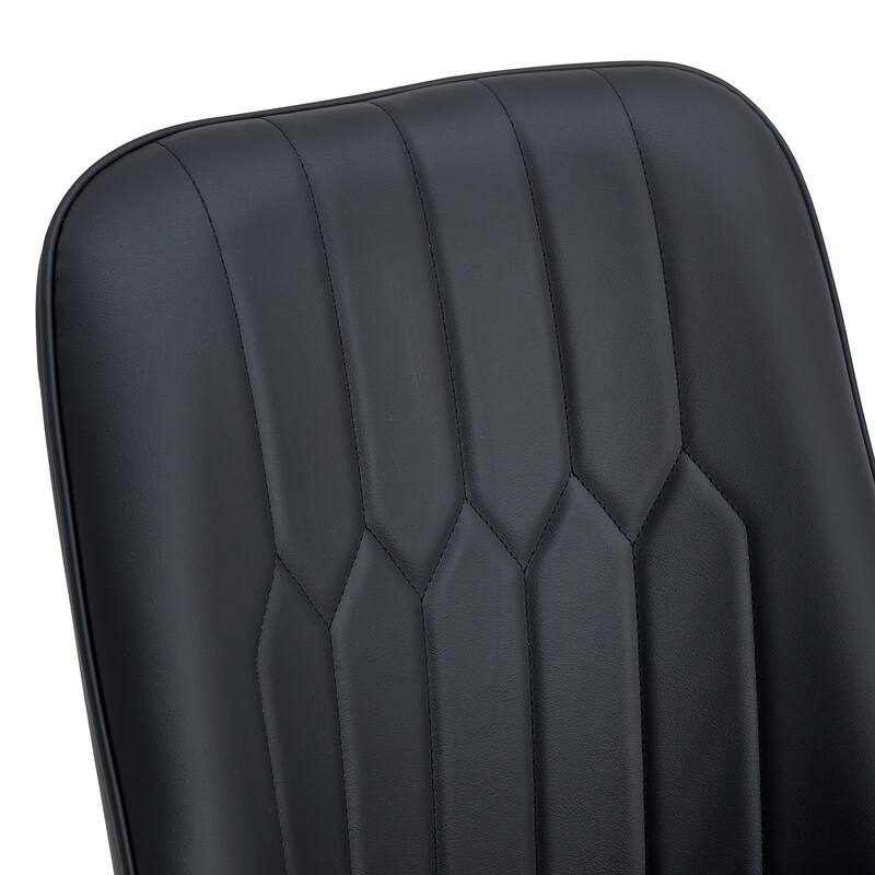 Modern Faux Leather Dining Chair Set of 4, Upholstered Kitchen Side Chair with Metal Legs Armless Chair for Living Room