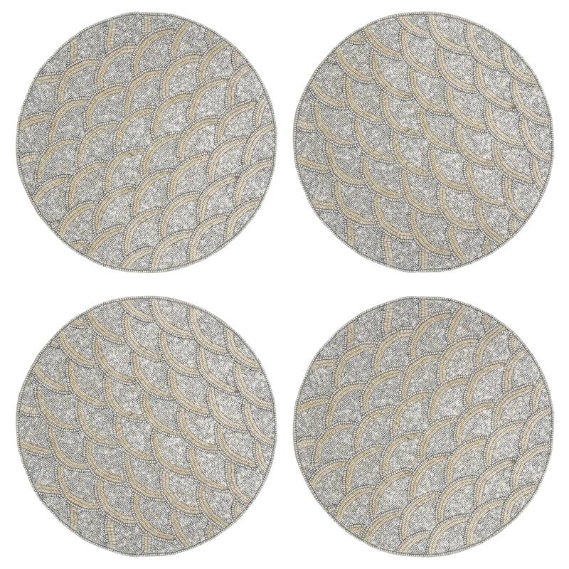 Beaded Placemats With Scallop Design (Set of 4)
