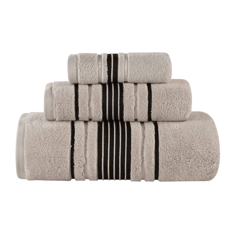 Superior Sadie Zero Twist Cotton Solid Absorbent 3 Piece Towel Set