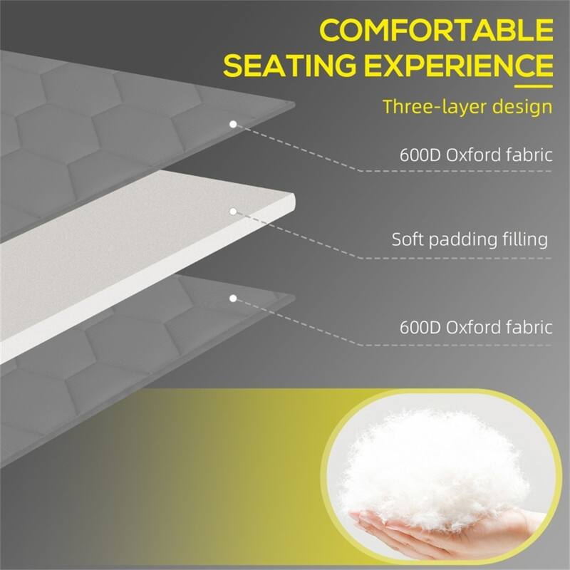 2 Person Adjustable Sun Lounger with Cushions and Side Pockets Foldable Steel Frame Oxford Fabric Reclining Chair