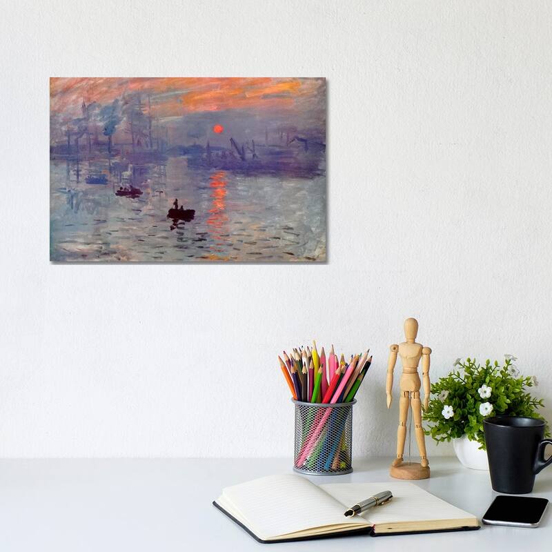 iCanvas "Sunrise Impression" by Claude Monet Canvas Print - 8x12x0.75