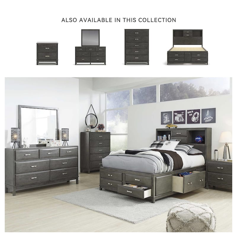 Caitbrook Five Drawer Chest - Contemporary Style - Gray