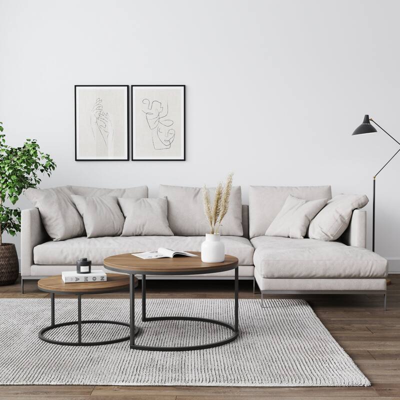 Nathan James Stella Round Nesting Coffee Table Set of 2