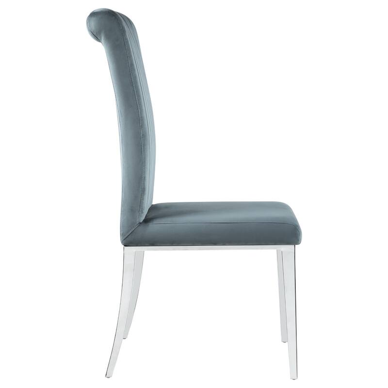 Tufted Side Chair with Chrome Legs,Dining Chair (Set of 2)