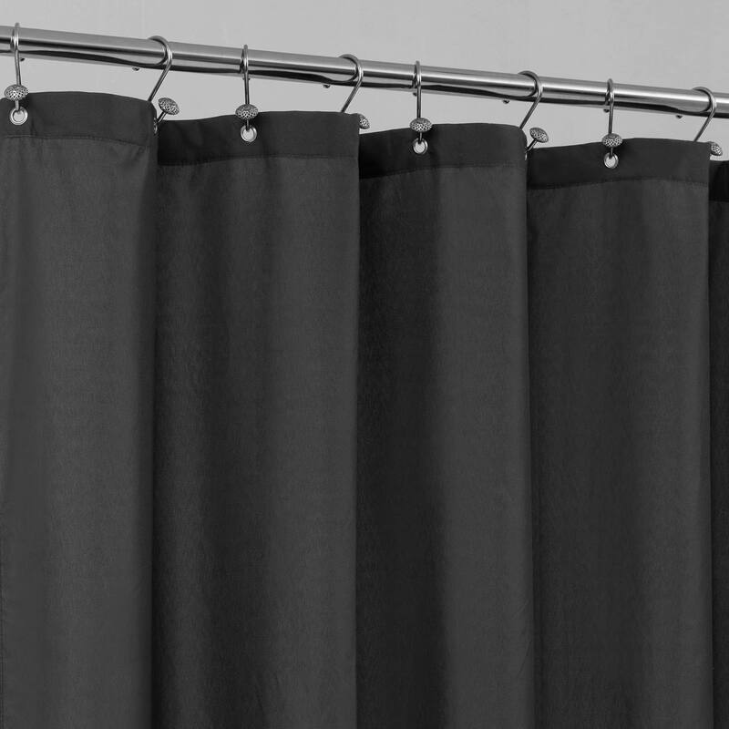 Waterproof Fabric Shower Curtain, Hotel Quality, 72x72, Black