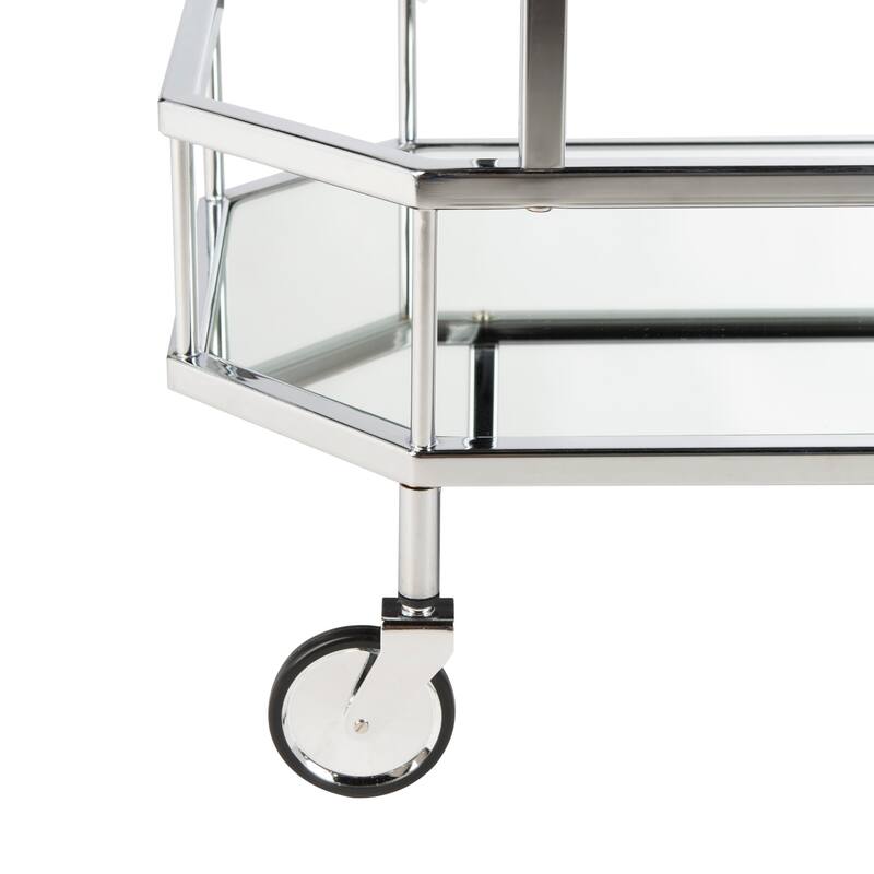 SAFAVIEH Katica 2-Tier Octagon Bar Cart - 29.6" x 16.5" x 29.8" - 30Wx17Dx30H