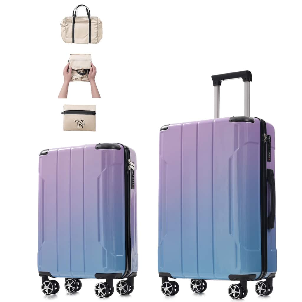 3-Piece, Modern Luggage Sets with Spinner Wheels, Built-in TSA Lock, Foldable Duffel Bag, for Boarding Travel