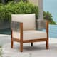 Option Teak Finish + Grey Rope + Beige Cushion