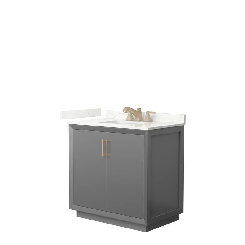 Strada 36-inch Single Vanity, Quartz Top