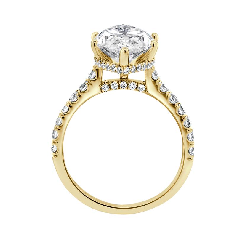 Auriya 14k Gold 5 3/5ctw Lab grown Marquise Hidden Halo Diamond Engagement Ring (F-G VS)