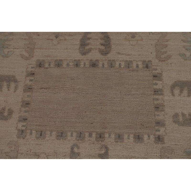 Vegetable Dye Oushak Turkish Rug Handmade Transitional Wool Carpet - 9'11"x 13'10"