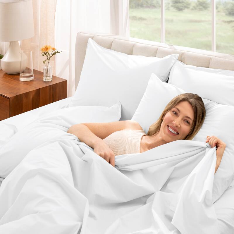 Bare Home Organic Cotton Sheet Set - Crisp Percale Weave