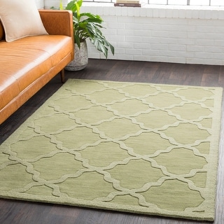 Hand-Tufted Amy Tone-on-Tone Lattice Wool Area Rug