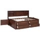 preview thumbnail 6 of 10, Full Size Wooden Captain Bed with Storage Shelves, Drawers, and Cabinets