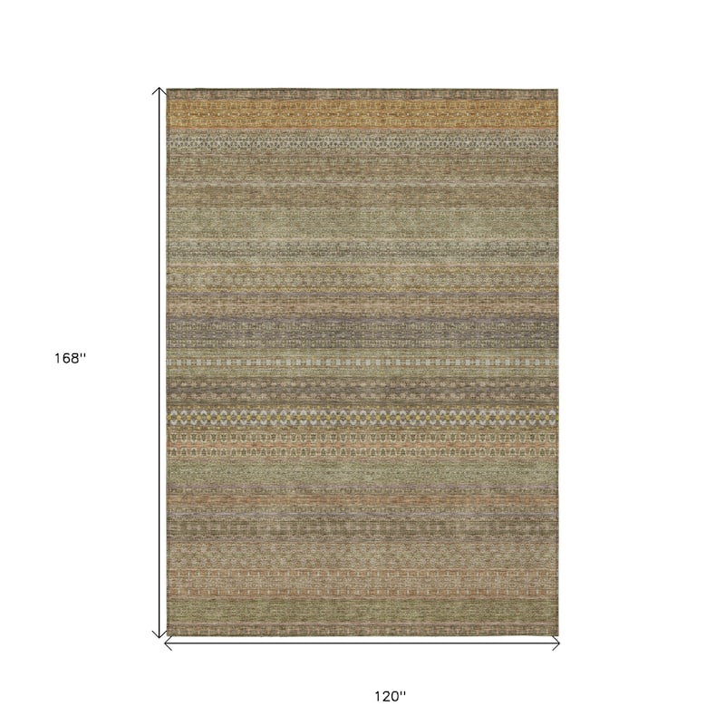 Pafi Stripe Weather Resistant Blended Style Outdoor Rug