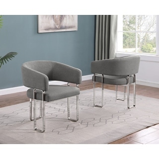Best Quality Furniture Side Chairs Teddy Fabric Tri-Legs (Set of 2) - N ...