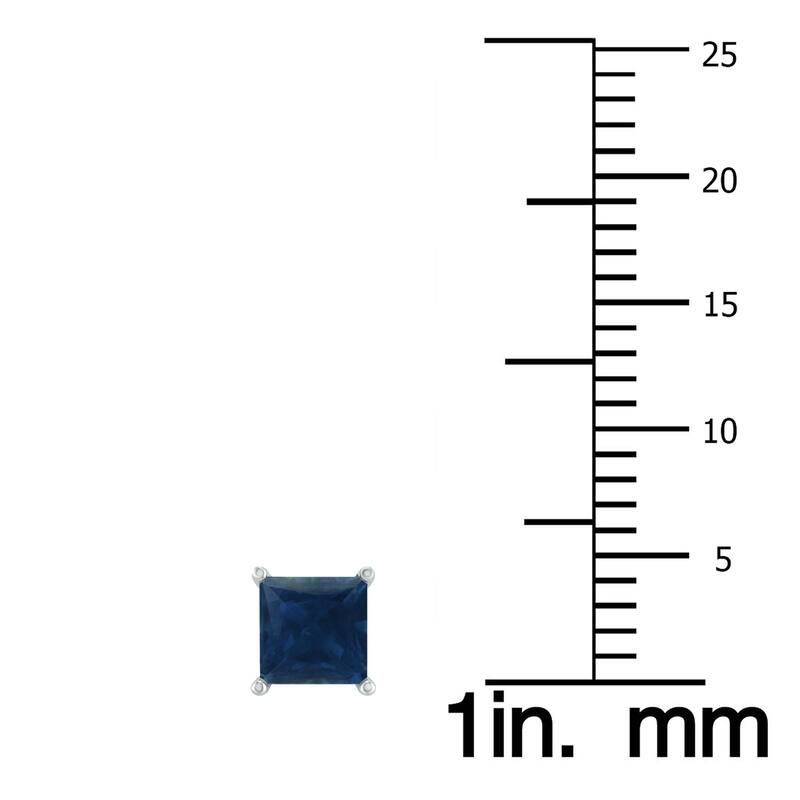 Marquee 14K White Gold 4MM Square Sapphire Earrings
