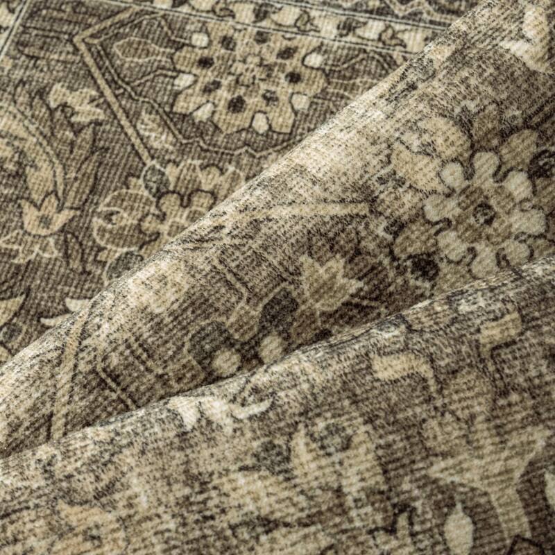 Machine Washable Rugs Brown Hallway Area Rug