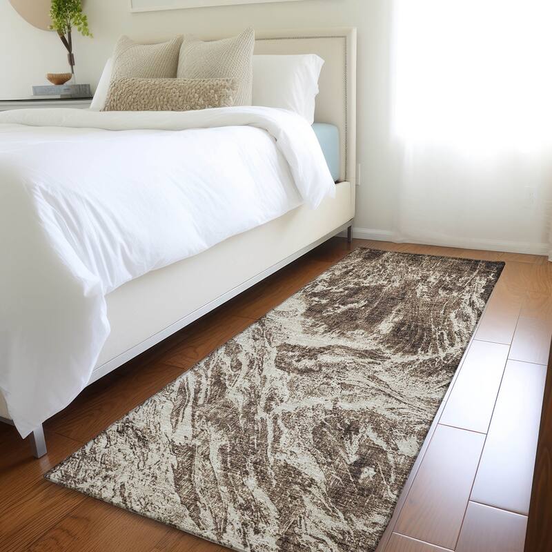 Premium Washable Super Soft Modern Tide Mayfield Rug - Brown - 2'3" x 7'6"