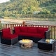 preview thumbnail 1 of 61, Costway 5PCS Patio Rattan Furniture Set Cushioned Sofa & Chair Coffee Red
